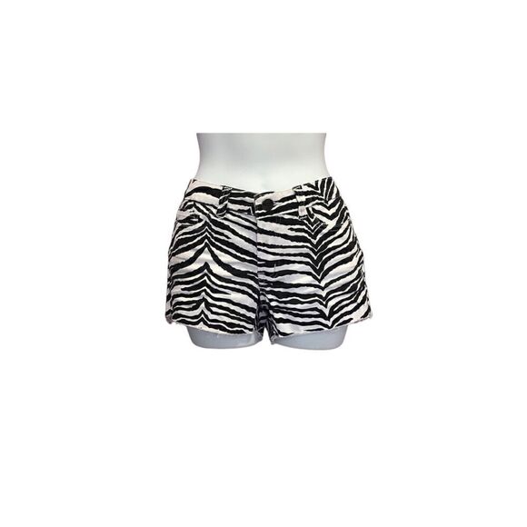 Hybrid & Company Low Rise Black White Zebra Print Cotton Shorts Size 5 - Picture 10 of 10